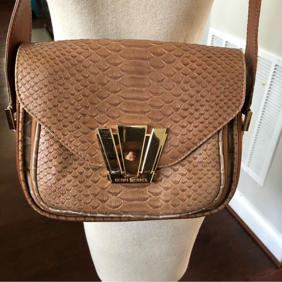 Henri Bendel Croc Embossed Leather Short Crossbody/Shoulder Purse